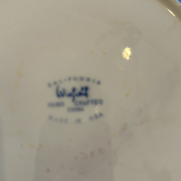 MCM (2) Winfield 10” dinner plates. Blue Bamboo. - Picture 3 of 4